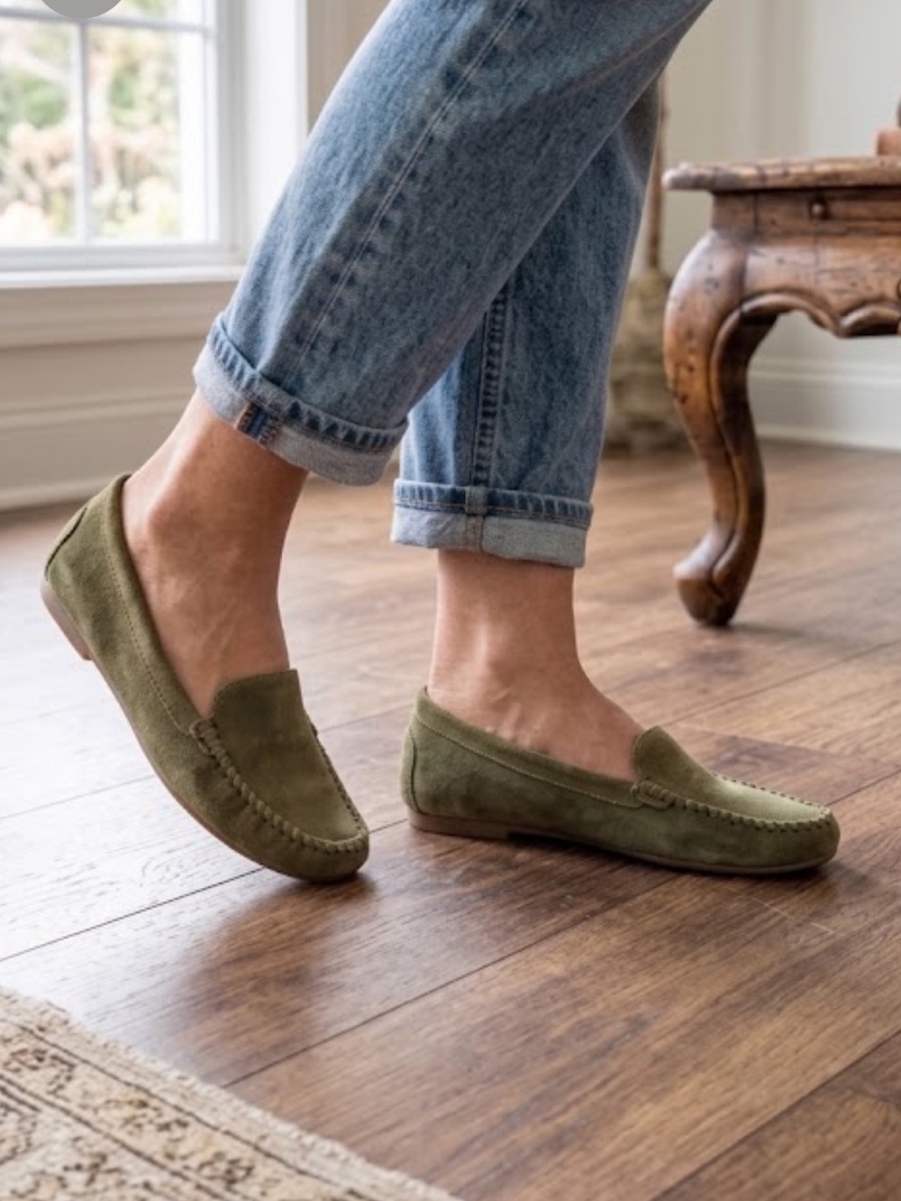 Jack Rogers Millie Olive Green Suede Slip On Moccasin Flats Size 7
Y